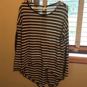 Long-sleeve Top with Lace Elbow Patch